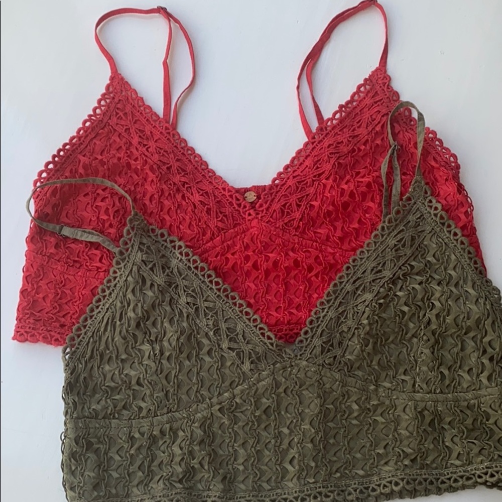 TWO free people bralettes